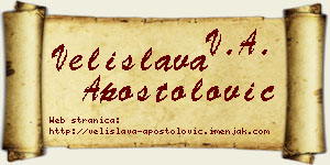 Velislava Apostolović vizit kartica